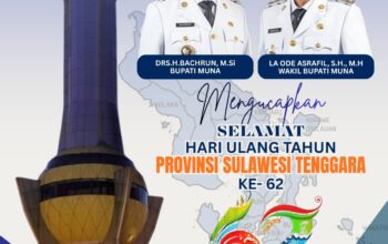 Pemda Muna Ucapkan Selamat Hari Ulang Tahun Prov. Sultra Ke-62.